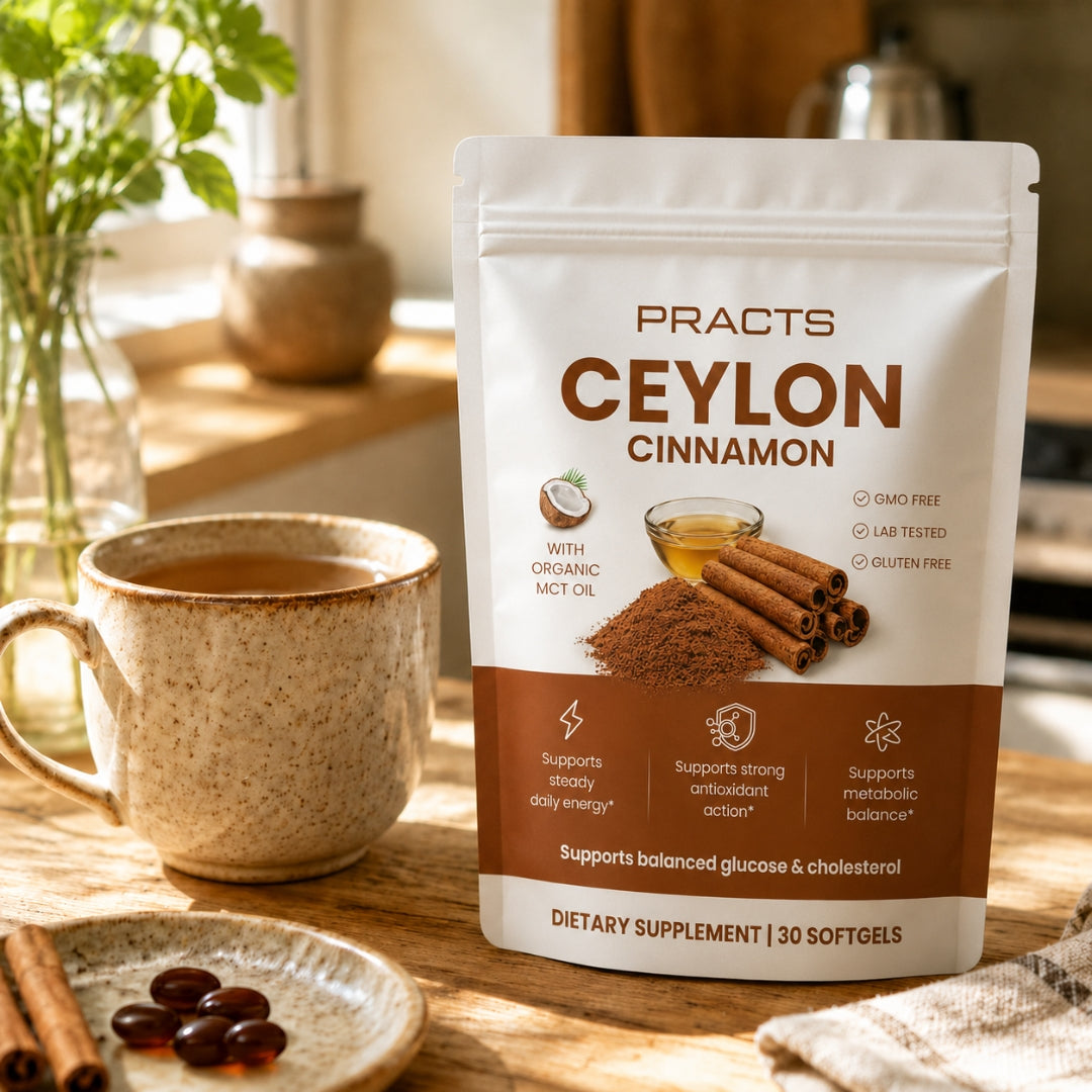 PRACTS Ceylon Cinnamon equivalent to 7,200 mg with MCT Oil US