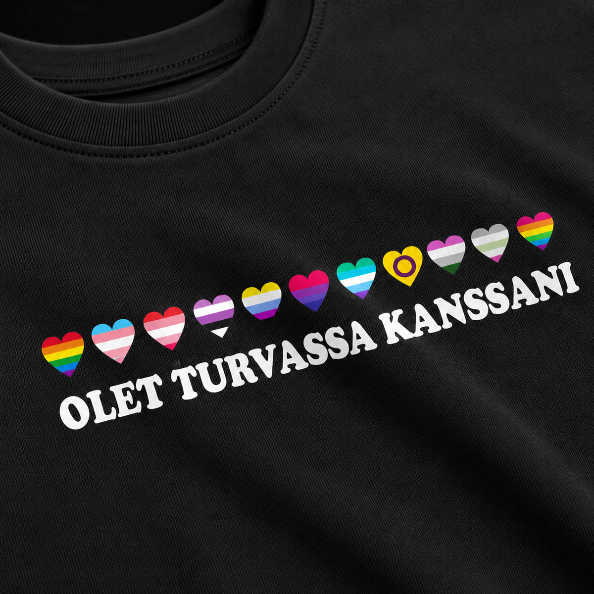 PRACTS Tasa-arvo, Ihmisoikeudet & Olet Turvassa Kanssani T-paita