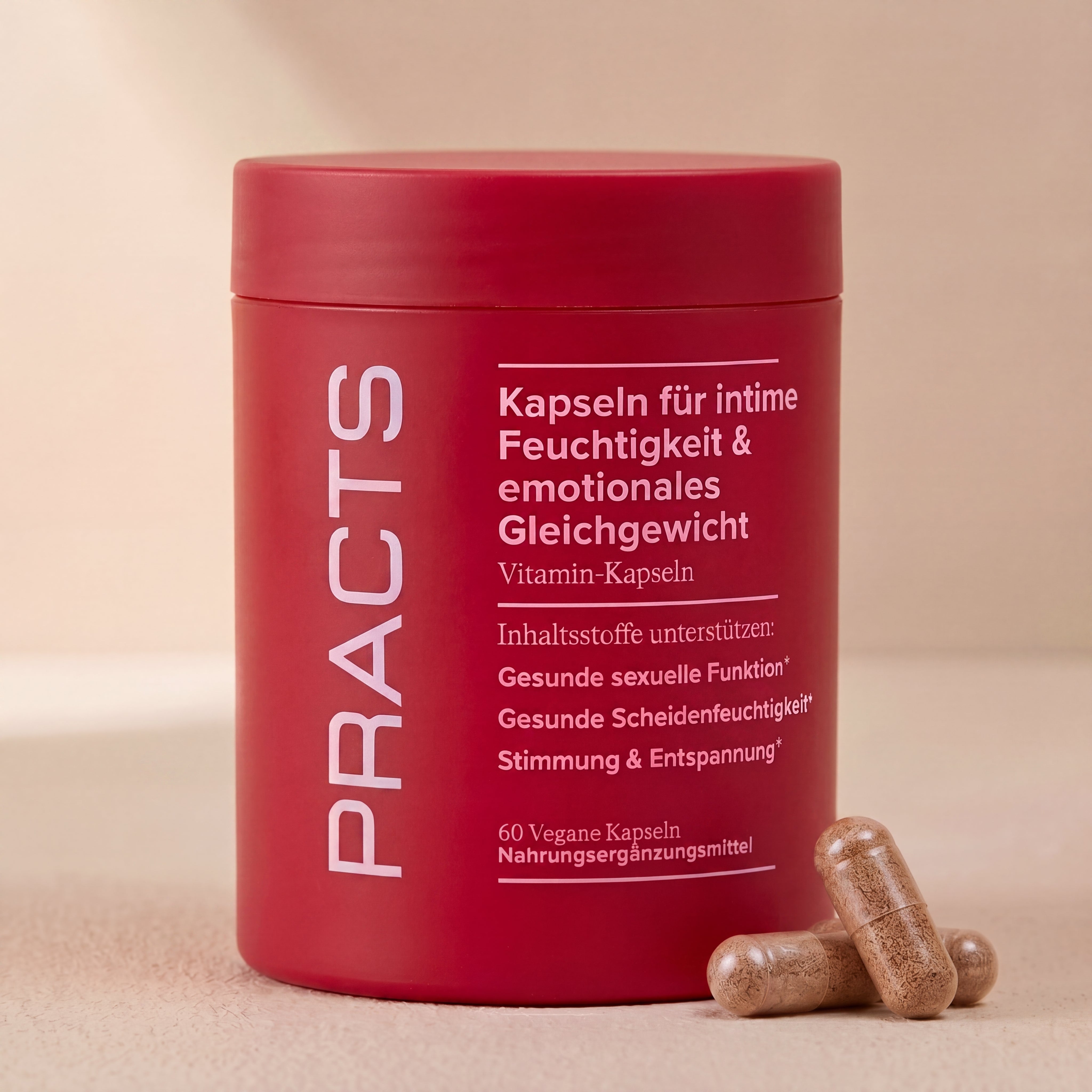PRACTS Kapseln für Intimfeuchtigkeit & emotionale Balance