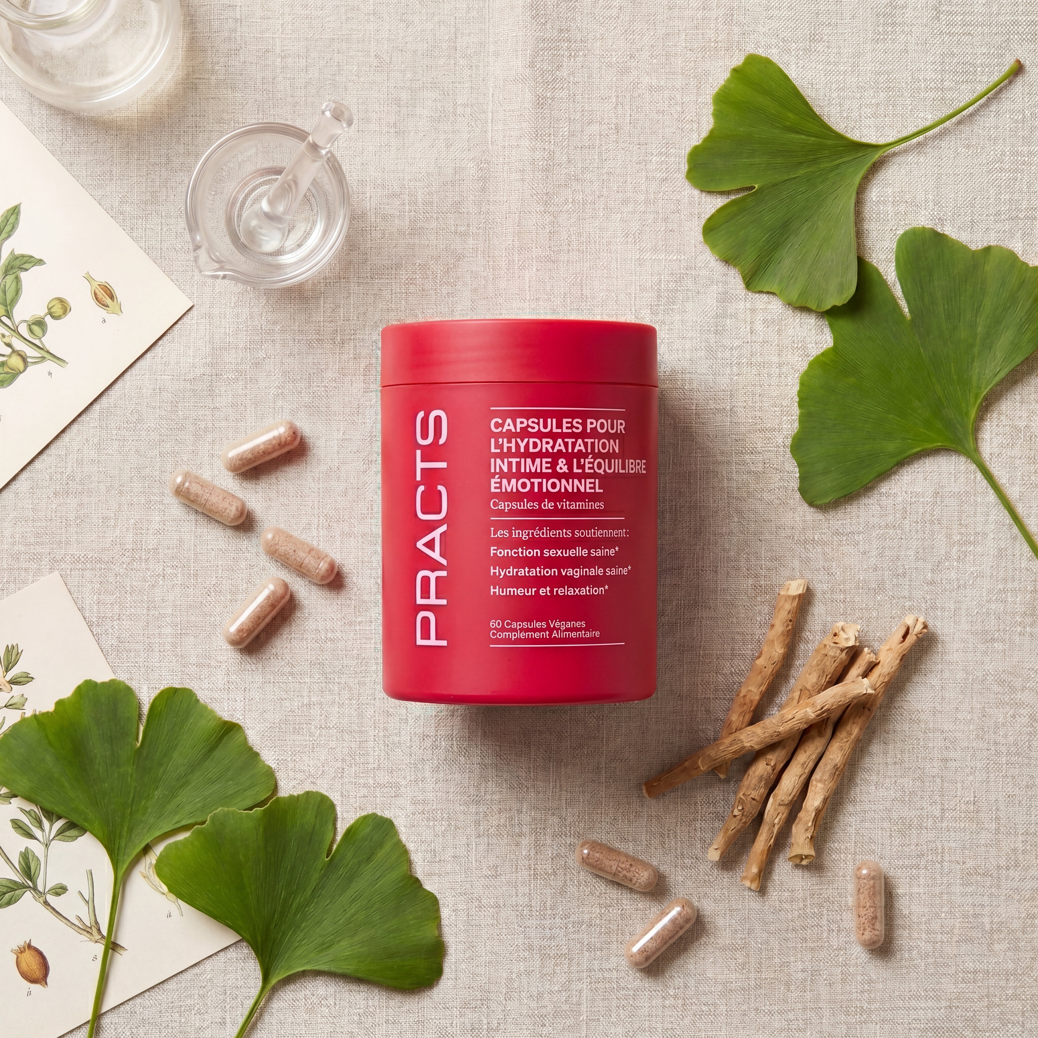 PRACTS Capsules pour l'hydratation intime & l'équilibre émotionnel